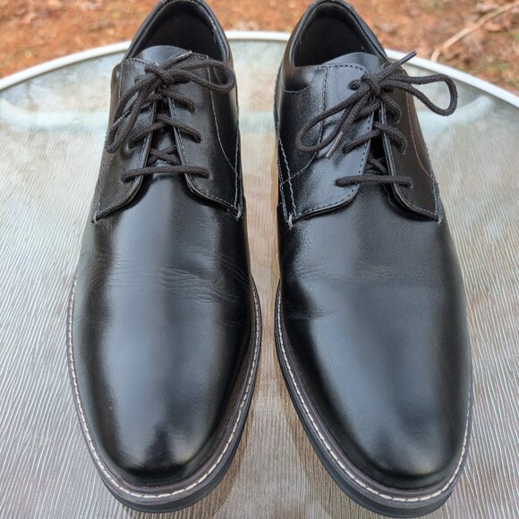 Men's Nunn Bush Centro Flex Plain Toe Oxford Black Leather Dress Shoes Size 13 - Picture 5 of 11